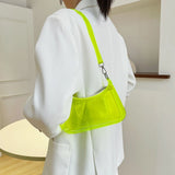 Transparent Jelly Shoulder Bag with Zipper for Street Strolling