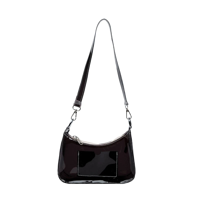 Transparent Jelly Shoulder Bag with Zipper for Street Strolling