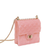Jelly Shoulder Bag Mini Crossbody Diamond Quilted Pattern Chain Messenger