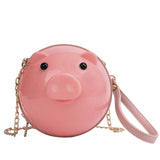 Jelly Pig Shoulder Bags Women Small Crossbody Bag Chains Purse Messenger Bag