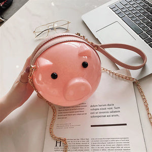 Jelly Pig Shoulder Bags Women Small Crossbody Bag Chains Purse Messenger Bag