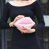 Sexy Lip Shape Women Purses Sequin Chain Shoulder Bag