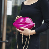 Sexy Lip Shape Women Purses Sequin Chain Shoulder Bag