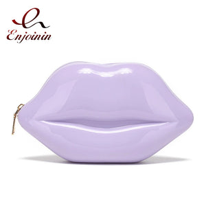 Sexy Lip Shape Women Purses Sequin Chain Shoulder Bag