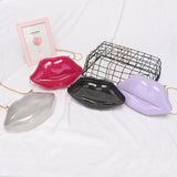 Sexy Lip Shape Women Purses Sequin Chain Shoulder Bag
