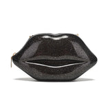 Sexy Lip Shape Women Purses Sequin Chain Shoulder Bag