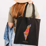 Jerusalem Flag Map Women Canvas Shoulder Bags Eco Shopper Totes