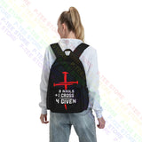 Jesus 3 Nails + 1 Cross 4 Given Religion Christian Large Backpack Travel Bag