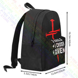 Jesus 3 Nails + 1 Cross 4 Given Religion Christian Large Backpack Travel Bag