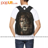 Jesus And Lion Christian Backpack Large Capacity Schoolbag
