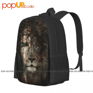 Jesus And Lion Christian Backpack Large Capacity Schoolbag