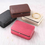 Pu Leather Travel Jewelry Box Earrings Organizer