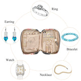 PU Leather Jewelry Storage Box Zipper Case Earring Holder