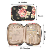 PU Leather Jewelry Storage Box Zipper Case Earring Holder