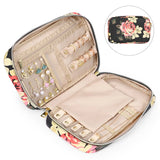 PU Leather Jewelry Storage Box Zipper Case Earring Holder