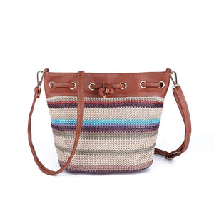 Straw Cross Body Bag Small Messenger Handbag for Women