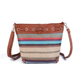 Straw Cross Body Bag Small Messenger Handbag for Women