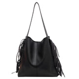 Vintage Tassels Shoulder Side Bag for Women - Small Crossbody Bucket Handbag