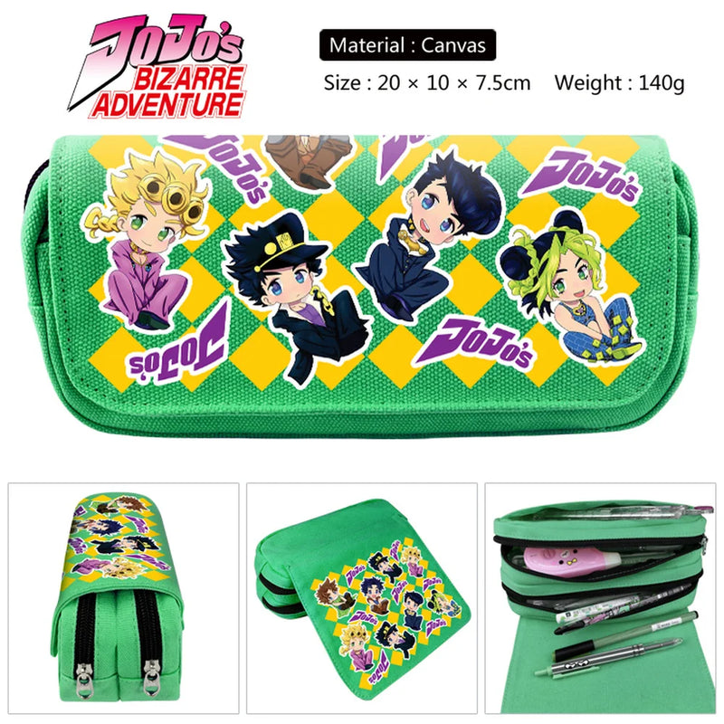 JoJo's Bizarre Adventure Canvas Pencil Case Travel Cosmetic Bag