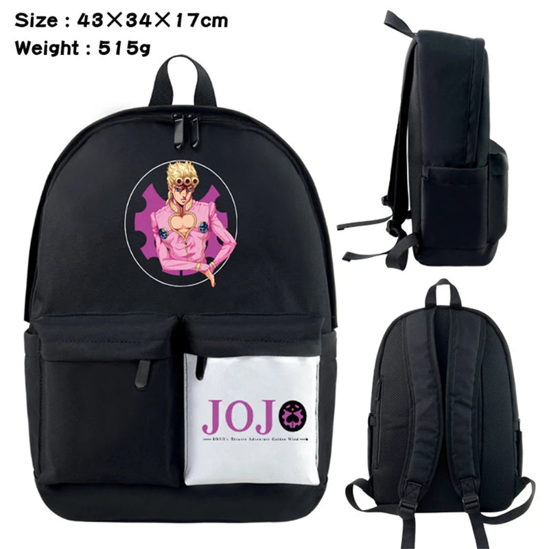 JoJo's Bizarre Adventure Nylon Backpack Teen Student Schoolbag
