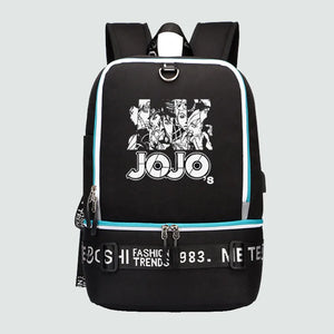 JoJo's Bizarre Adventure Backpack USB Laptop Anime Travel Backpack