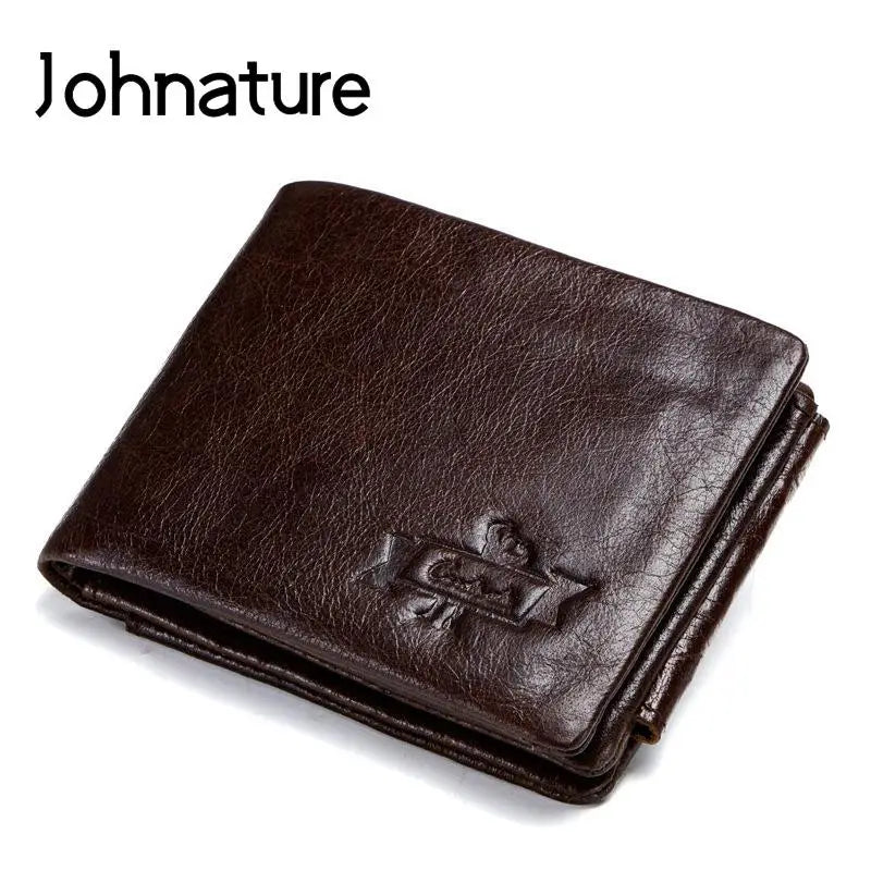 Vintage Solid Cowhide Men Wallet Multi-card Man Purse