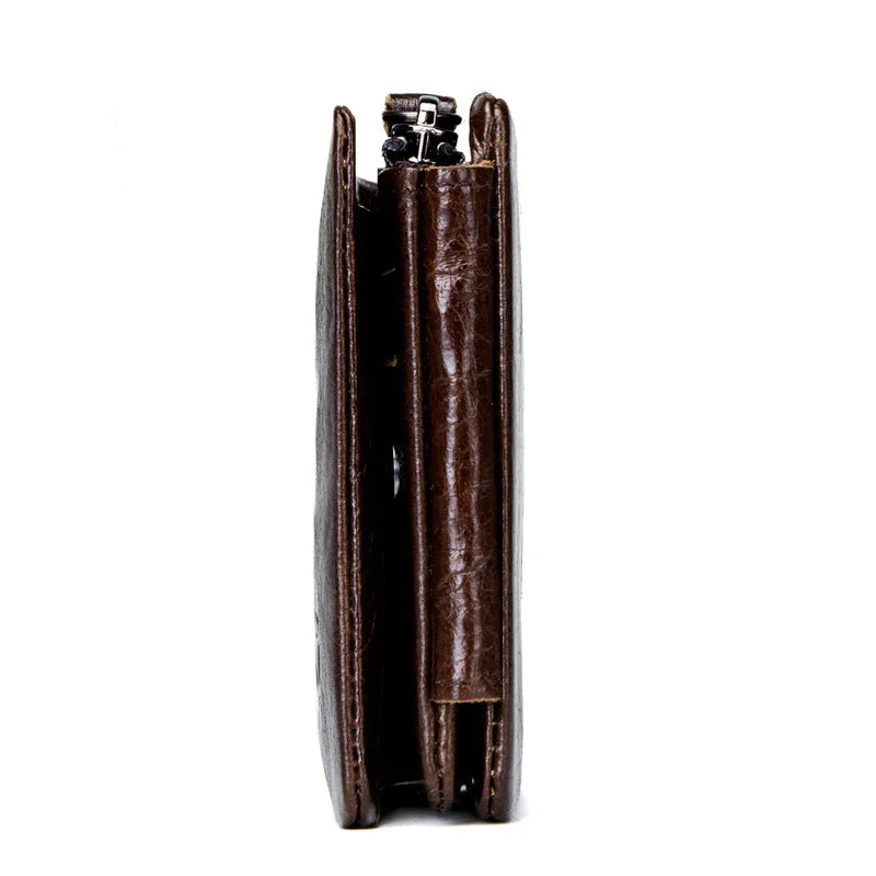 Vintage Solid Cowhide Men Wallet Multi-card Man Purse