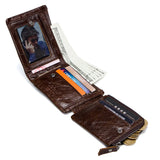 Vintage Solid Cowhide Men Wallet Multi-card Man Purse
