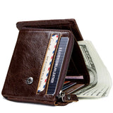 Vintage Solid Cowhide Men Wallet Multi-card Man Purse