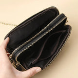 Leather Women Shoulder Bags Versatile Mobile Phone Chain Bag Large Clutch Wallet