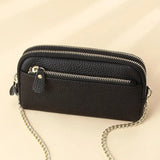 Leather Women Shoulder Bags Versatile Mobile Phone Chain Bag Large Clutch Wallet