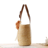 Boho Flowers Women Straw Bag Large Capacity Beach Tote