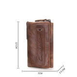 Men Wallet Leather Key Bag Trifold Solid Real Cowhide Small Wallet