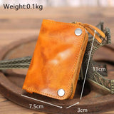 Vintage Leather Unisex Key Bag Organizer Solid Wallet