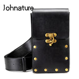 Punk Retro Waist Pack Biker Rivet Outdoor Phone Bag
