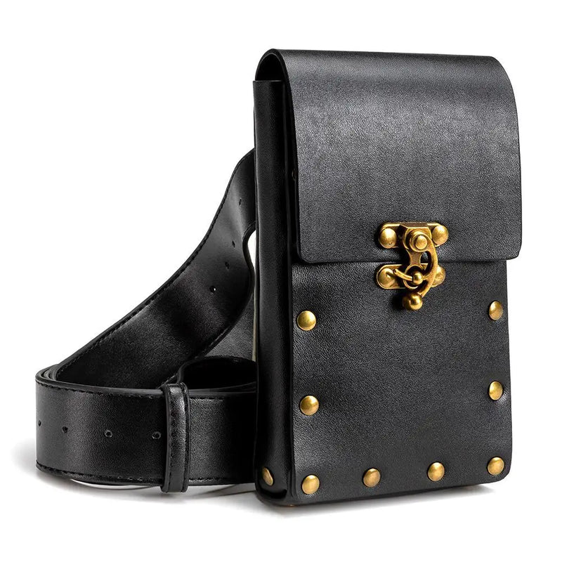 Punk Retro Waist Pack Biker Rivet Outdoor Phone Bag