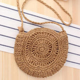 Bohemian Straw Bag with Bowknot - Shoulder Bag for Women