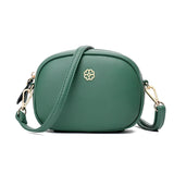 Small Round Leather Crossbody Shoulder Bag for Women