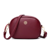 Small Round Leather Crossbody Shoulder Bag for Women