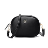 Small Round Leather Crossbody Shoulder Bag for Women