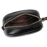 Small Round Leather Crossbody Shoulder Bag for Women