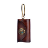 Retro Leather Car Key Holder Real Cowhide Keychain Belt Buckle Bag Key Wallets