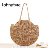 Summer Straw Bag Large Capacity Women Shoulder Beach Bag