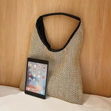 Versatile Woven Straw Beach Bag Large Capacity Solid Shoulder Bags