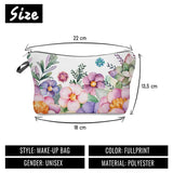Floral 3D Print Makeup Bag Cosmetic Organizer Travel Case