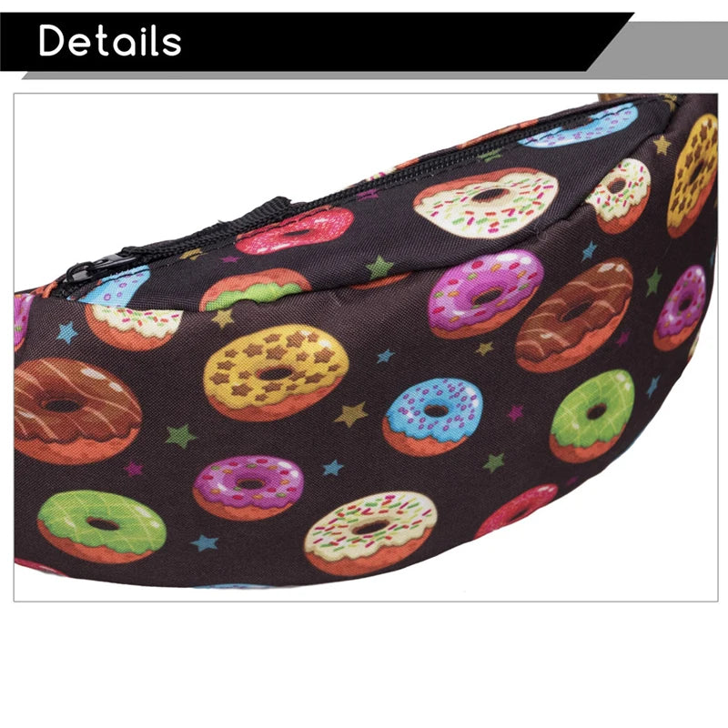 Colorful Waist Pack Fanny Pack Bum Bag Donuts Money Belt