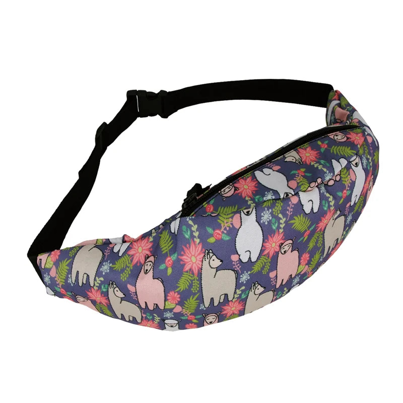 Colorful Waist Bag For Men Fanny Packs Style Belt Bag Alpaca Women Waist Pack