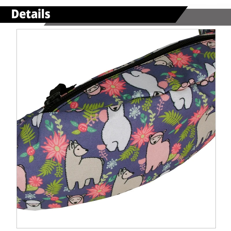 Colorful Waist Bag For Men Fanny Packs Style Belt Bag Alpaca Women Waist Pack