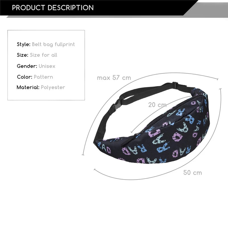 Colorful Waist Pack For Men Fanny Pack Style Bum Bag RAD letters Women