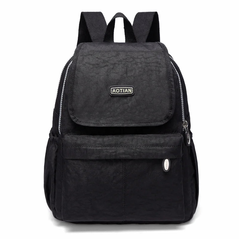 Women High Nylon Backpack Travel Shoulder Bag Female Daypack Casual Rucksack
